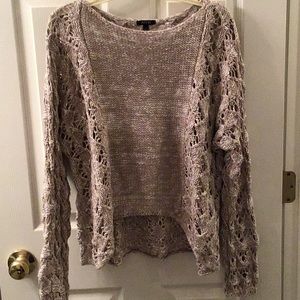 XL beige/white loose knit sweater